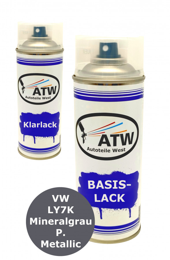 Autolack für VW LY7K Mineralgrau P. Metallic +400ml Klarlack Set